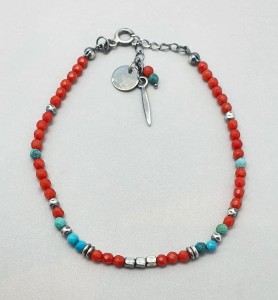 bransoletka srebrna z koralem i turkusem.jpg